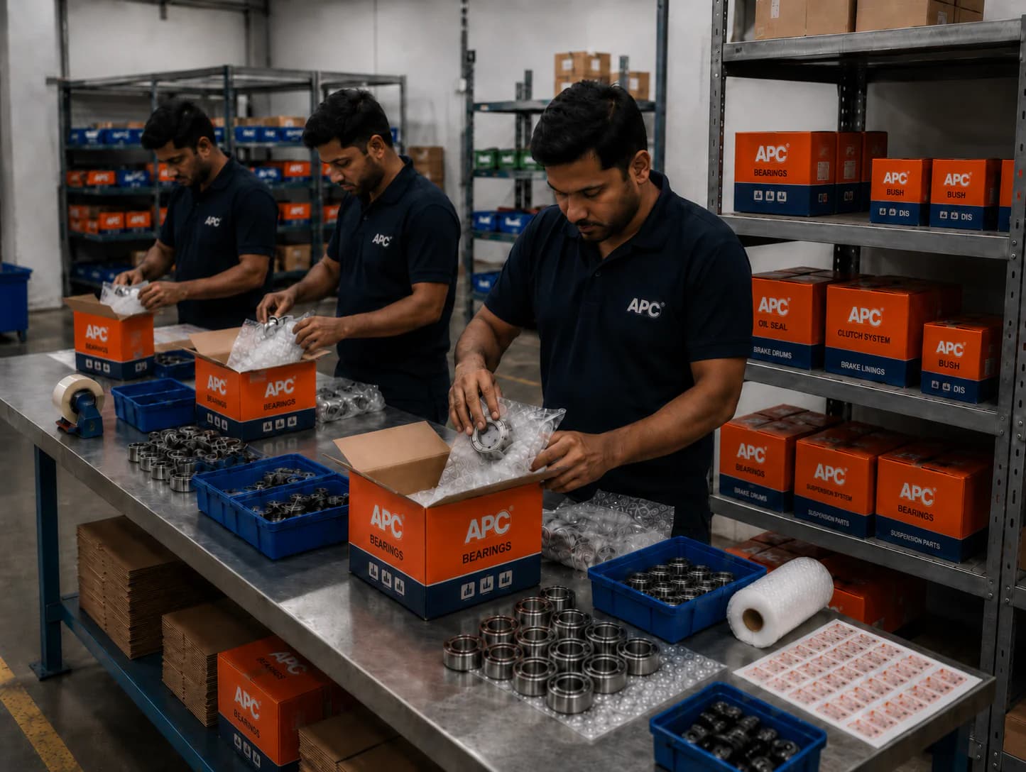 APC bearing packing and product handling